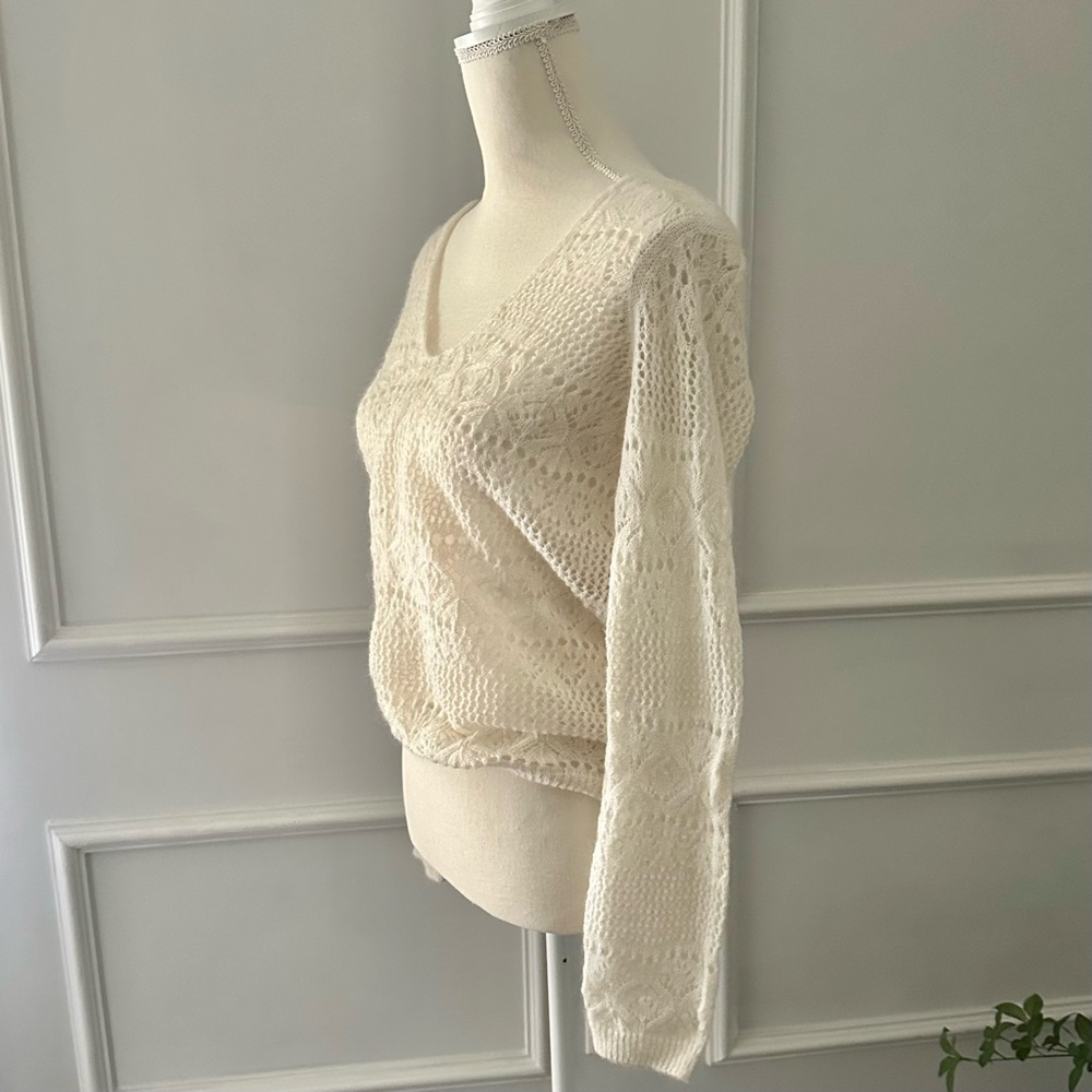 Sezane white Knit Sweater Jumper reversible - Picture 10 of 15